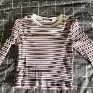 brandy melville stripped long sleeve shirt